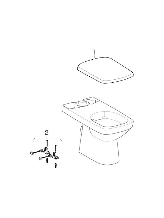 Geberit Selnova Square Toaletă de podea cu sistem de descărcare cu Capac Închidere lentă Albă