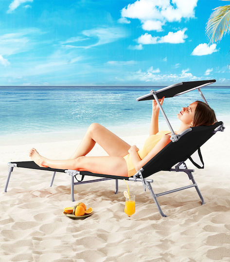 Hawaii Baldachin-Liege Klappbar Verstellbar Anthrazit 195 x 60 x 30 cm