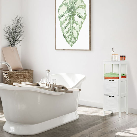 Relaxdays Bathroom Cabinet L90xW30xH30cm White