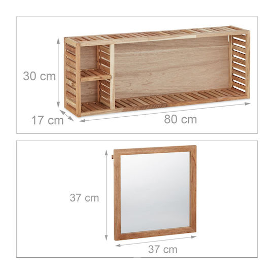 Relaxdays Bathroom Cabinet L30xW17xH80cm Walnut