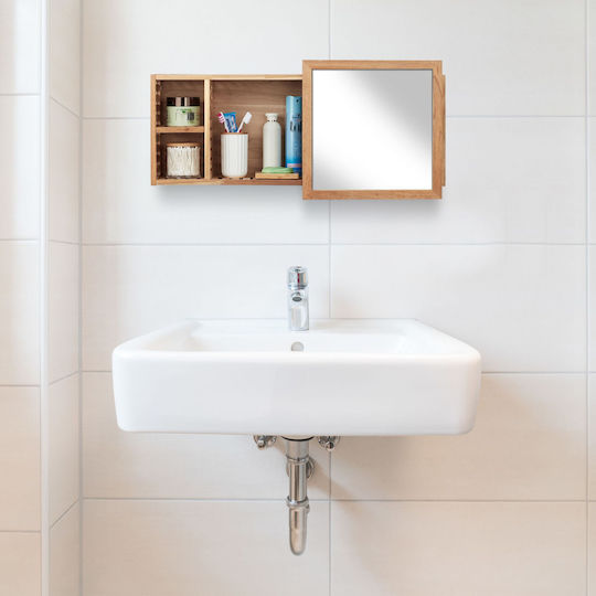 Relaxdays Bathroom Cabinet L30xW17xH80cm Walnut