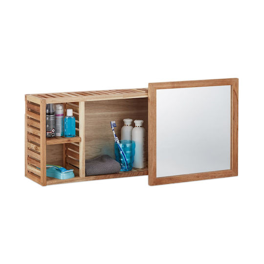 Relaxdays Bathroom Cabinet L30xW17xH80cm Walnut