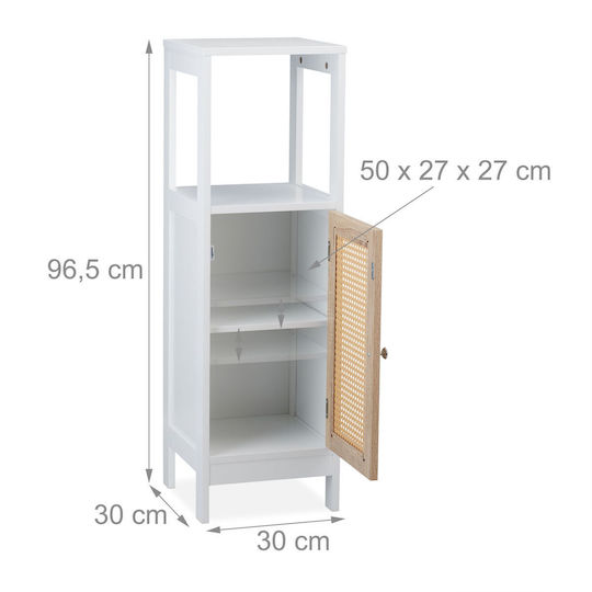 Relaxdays Cabinet de baie L96.5xA30xÎ30cm Lemn natural