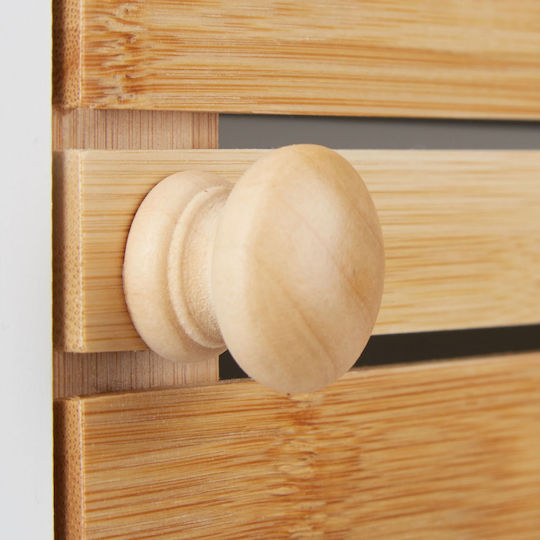 Relaxdays Cabinet de baie L89xA31.5xÎ24.5cm Lemn natural