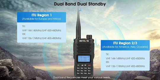 Retevis RA89 Ασύρματος Πομποδέκτης UHF/VHF 10W με Έγχρωμη Οθόνη