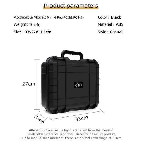 Valiză de transport Negru pentru DJI Mini 4 Pro / Mini 3 Pro 33x27x11.5cm