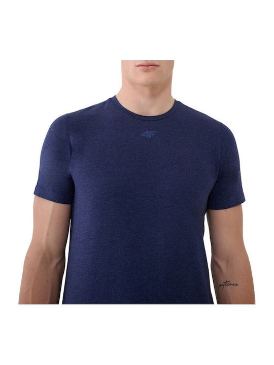 4F Functional Ανδρικό Διαφημιστικό T-shirt Κοντομάνικο σε Navy Μπλε Χρώμα