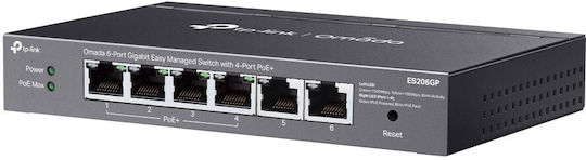 TP-LINK Omada ES206GP Managed L2 PoE+ Switch with 6 Ethernet Ports