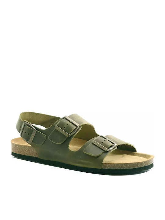 Leder Herrensandalen Khaki