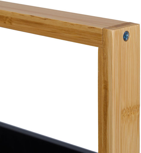 Relaxdays Floor Bathroom Shelf Bamboo with 4 Shelves 88x30x18cm Brown