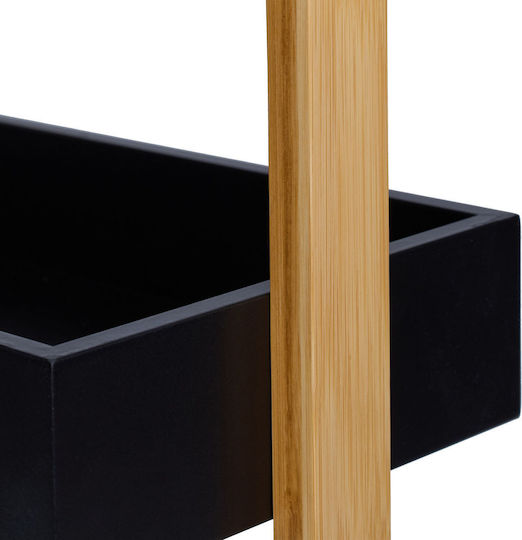 Relaxdays Floor Bathroom Shelf Bamboo with 4 Shelves 88x30x18cm Brown