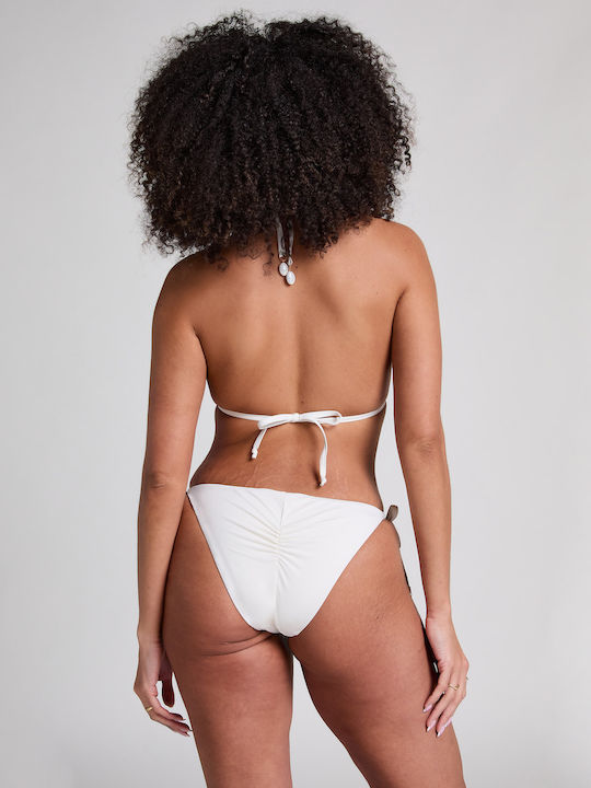 Giselle Bikini Triunghi Floral Alb