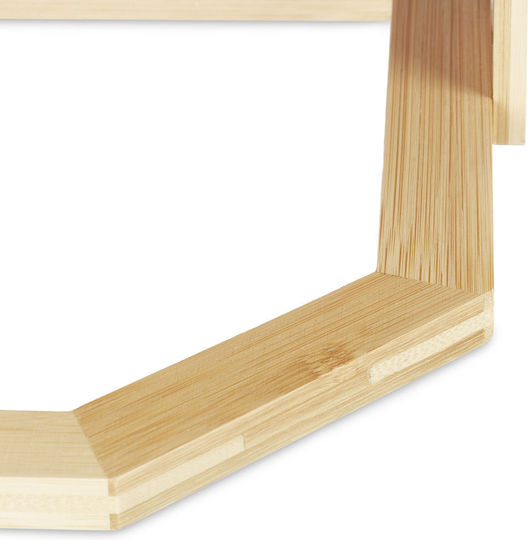 Relaxdays Γωνιακή Επιτοίχια Ραφιέρα Μπάνιου Bamboo 24x27x25.5cm Καφέ