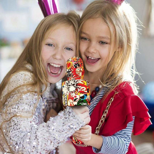 Wireless Karaoke Microphone Siks Ly100 M3 Kids Graffiti Model 100hz Ios Android Tablet Pc Bluetooth Usb