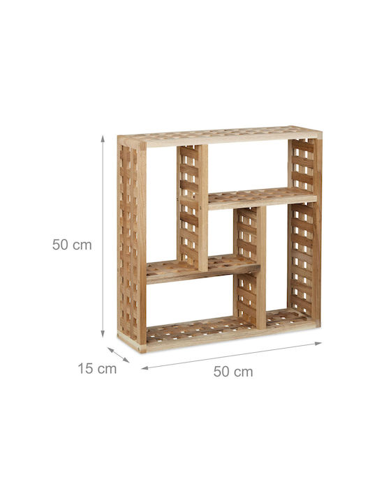 Relaxdays Rafturi de baie Raft Baie Lemn 50x50x15cm Maro