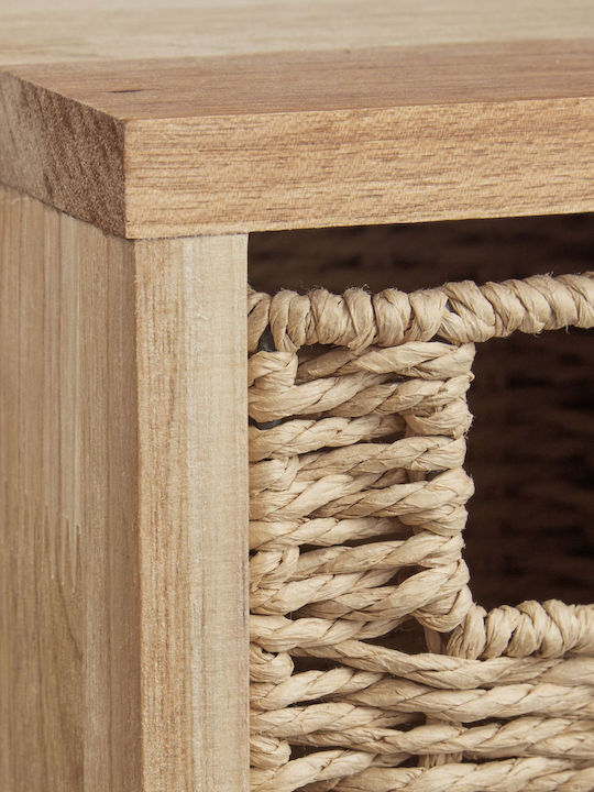 Relaxdays Επιδαπέδια Ραφιέρα Μπάνιου Ξύλινη 16x31x18cm Καφέ