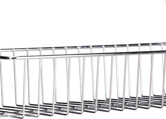Relaxdays Επιτοίχια Ραφιέρα Μπάνιου Μεταλλική 112x45x23cm Ασημί