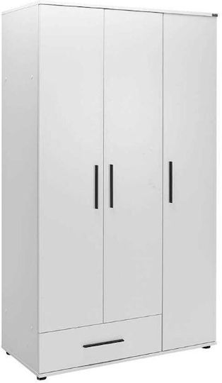 Тройна врата Гардероб Bianco Бял 103x52x187см