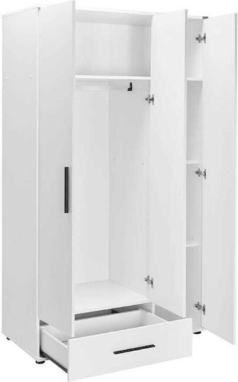 Тройна врата Гардероб Bianco Бял 103x52x187см
