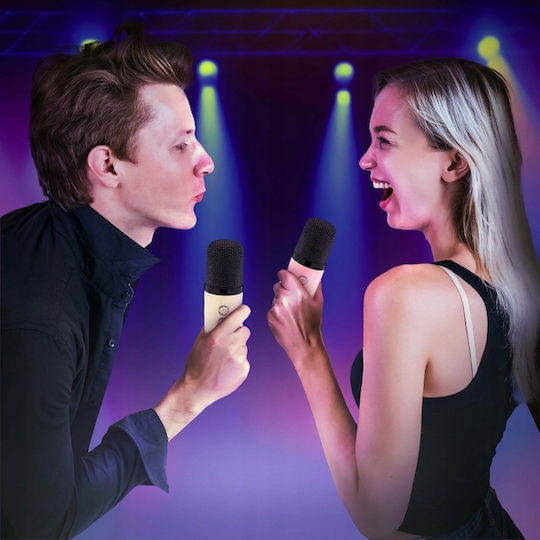 Ηχείο Karaoke με Ασύρματα Μικρόφωνα και Εφέ Φωτισμού NE-SINGSET-1-PINK Ροζ