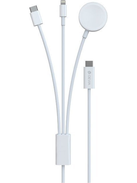 Devia 3in1 Smart Ea520 Wearable Charger Apple Watch Whiteς