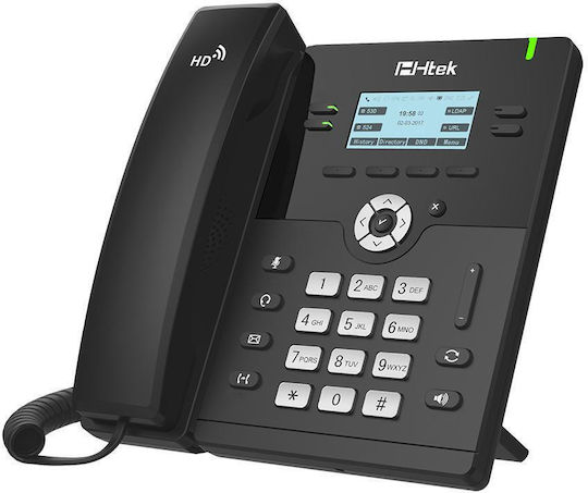 Htek UC912G Cu fir Telefon IP 4 linii Negru