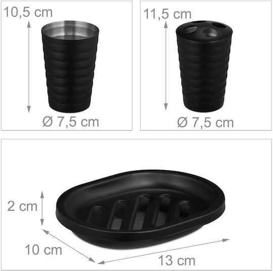 Relaxdays Set Accesorii Baie Inox Gri 5buc