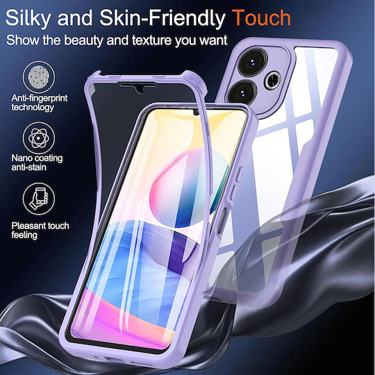 Techsuit ColorVerse 360 Vollschutz Silikon Set mit gehärtetem Glas Lila (Redmi Note 14 Pro 5G / Poco X7)