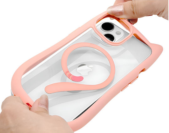 Erbord Back Cover Plastic / Silicon 0.3mm cu Curea Roz (iPhone 13)