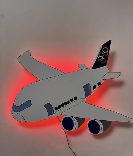 Wooden Airplane Wall Light LED in Various Colors