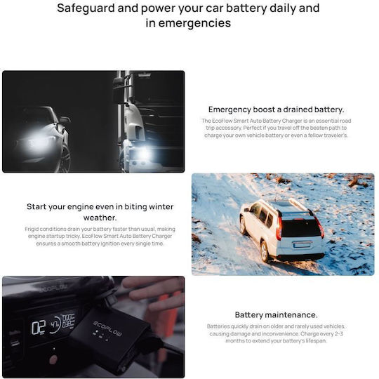EcoFlow PSA Smart Auto Battery Maintainer Συντηρητής Μπαταρίας Αυτοκινήτου & Μοτοσυκλέτας 12V