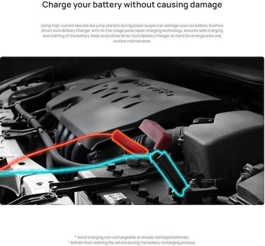 EcoFlow PSA Smart Auto Battery Maintainer Συντηρητής Μπαταρίας Αυτοκινήτου & Μοτοσυκλέτας 12V