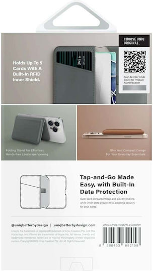 Uniq MagSafe Suport Carduri Lyden DS RFID în culoarea Verde