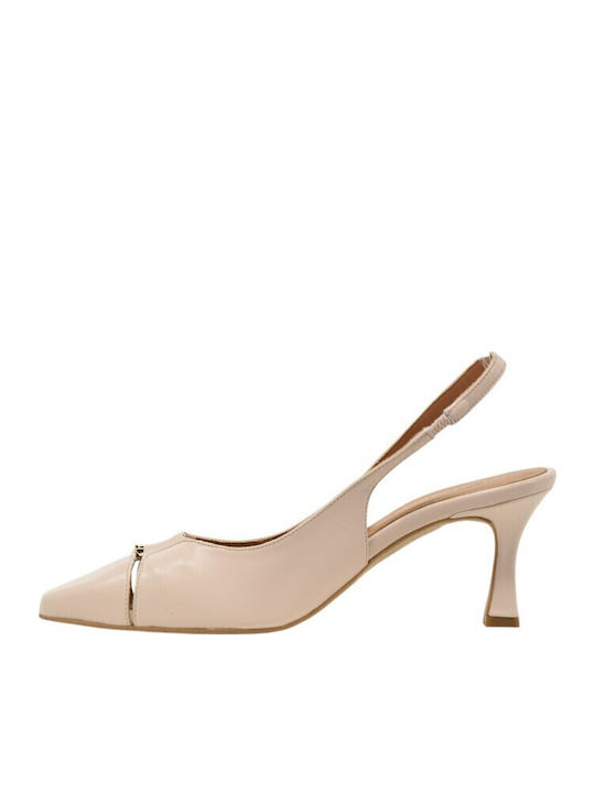 Leather Beige Heels