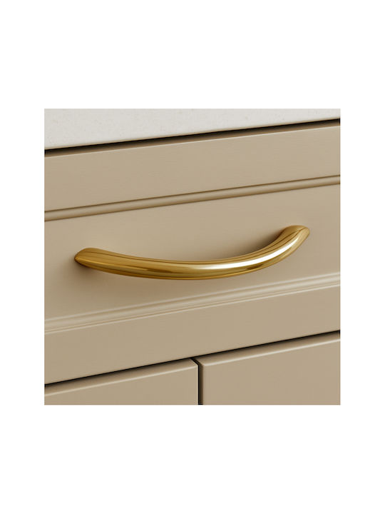 Handle Furniture made of Metallic Golden with Center Distance 128mm 394/128 1pcs