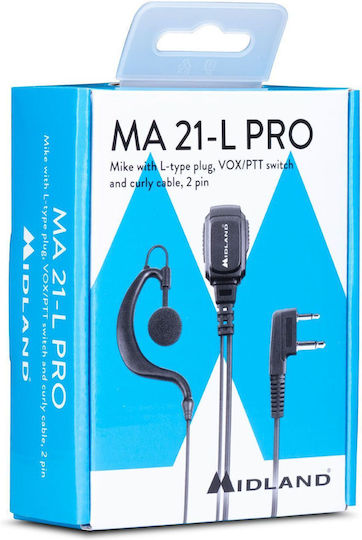 Midland MA21 L Pro C1496 Earpiece Wireless Transceiver UHF/VHF Compatible with XT30 / XT50 / XT60 / XT70 / G7 / G9