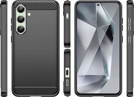Hurtel Carbon Back Cover Plastic Black (Galaxy S24 FE)