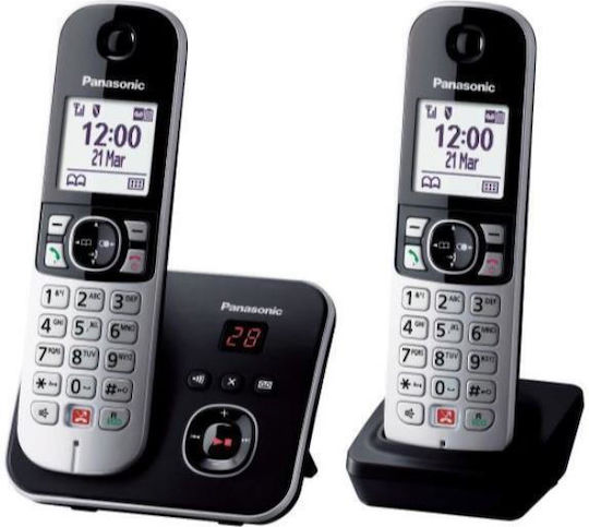 Panasonic KX-TG6862 Ασύρματο Τηλέφωνο Duo Μαύρο