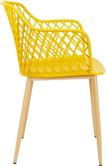 Scaun de exterior Plastic Malaga Galben 54.1x62.2x80cm