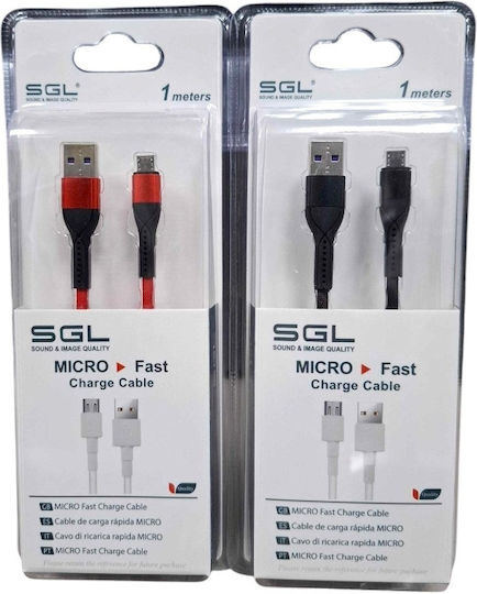 SGL Зареждане & Data Редовна USB 2.0 до микро USB кабел Черен 1м 1бр
