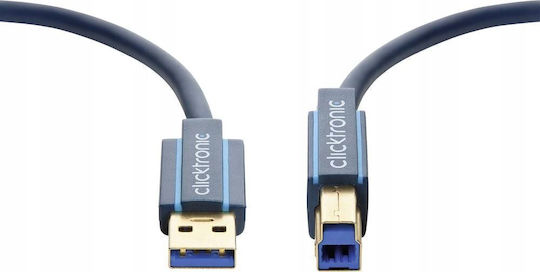 Clicktronic USB 3.0 Kabel USB-A-Stecker - USB-B-Stecker Blau 0.5m