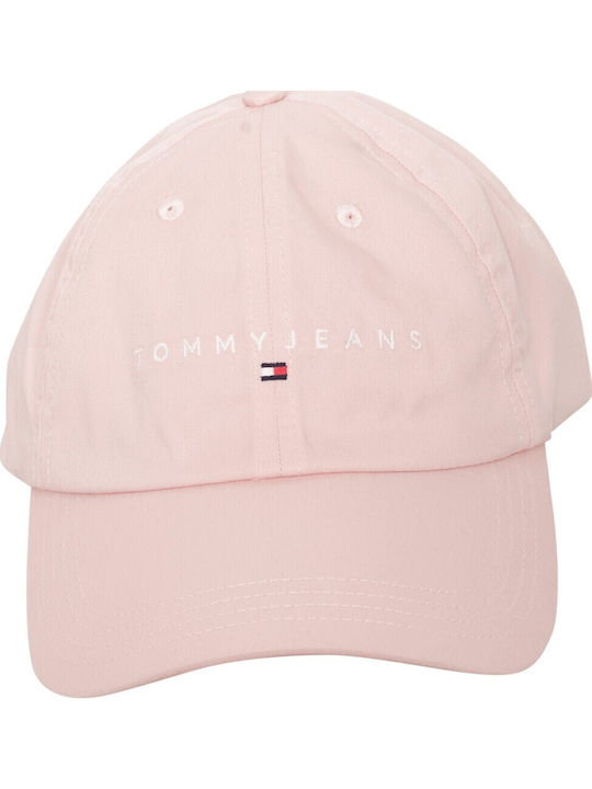 Women's Hat Tommy Jeans Linear Logo 6 Panel Delicate Pink Aw0aw16868-tio