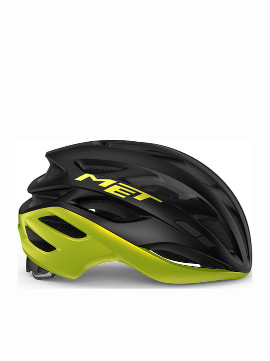 MET Estro Fahrradhelm Straße mit MIPS Schutz Black Lime Yellow Metallic/Glossy