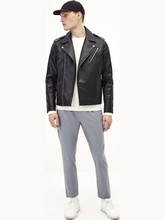Trousers Chino Elastic in Slim Fit Grey Checkered