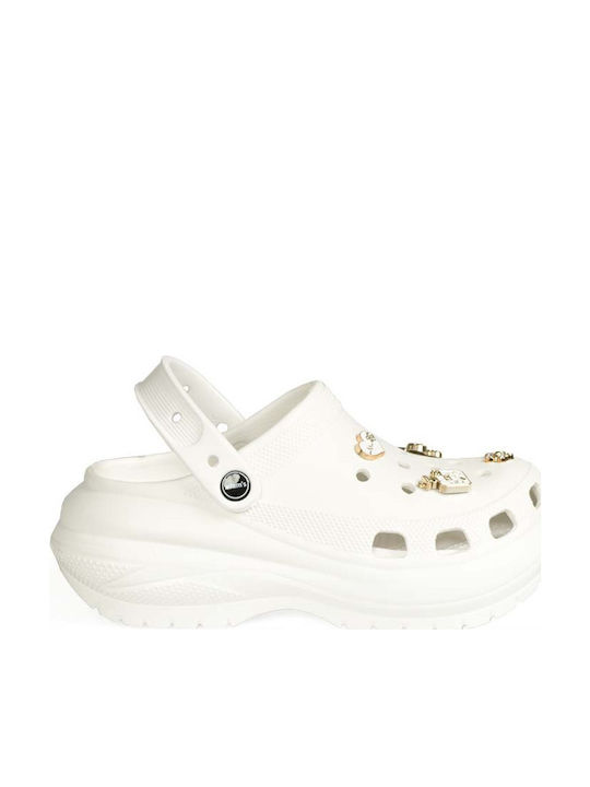 Adam's Shoes Γυναικεία Σαμπό Λευκά