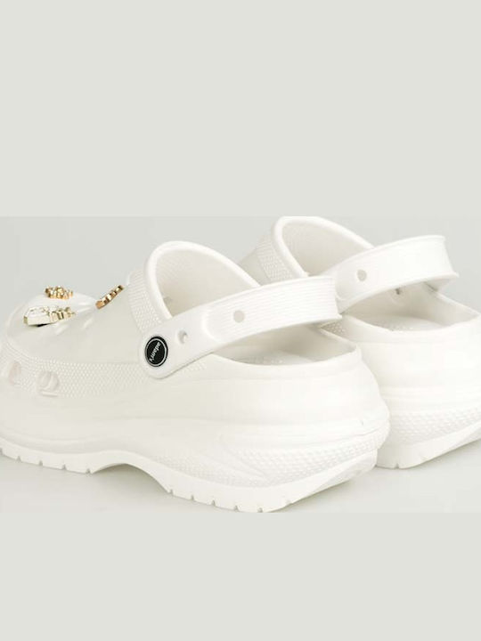 Adam's Shoes Γυναικεία Σαμπό Λευκά