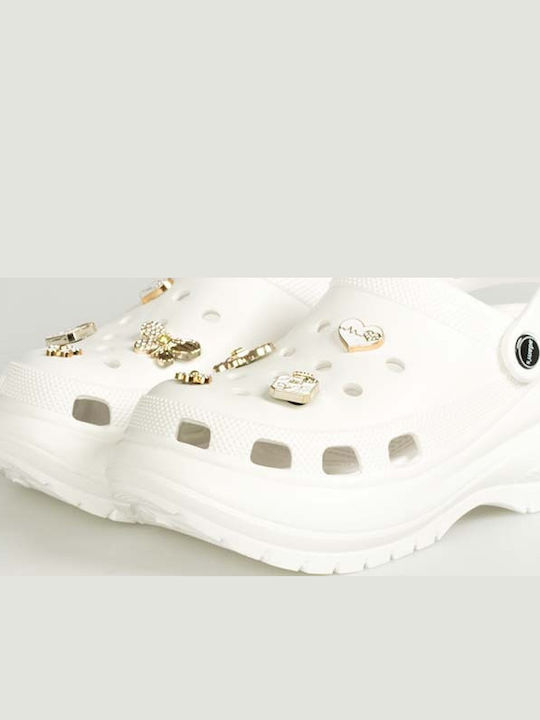 Adam's Shoes Γυναικεία Σαμπό Λευκά