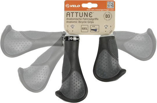 Velo Ergogel D3 BAR 410467 Anatomic Bicycle Handlebar Grips in Gray Color