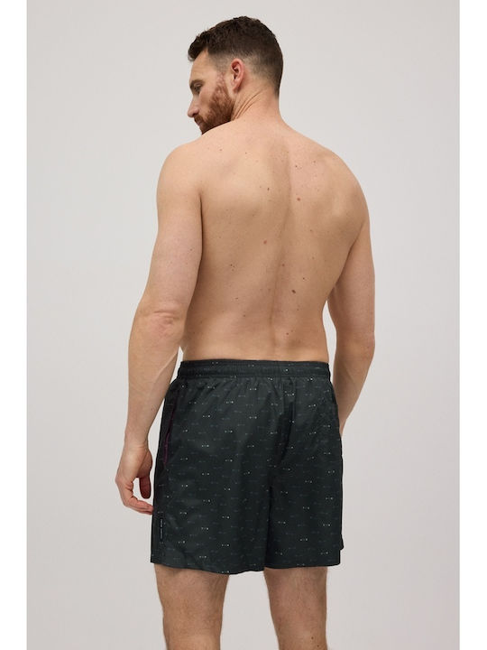 Men's Swimwear Bermuda Black with Patterns