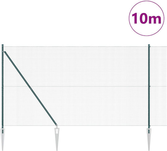 vidaXL Plasă de sârmă Galvanizat Verde 1.6x10m